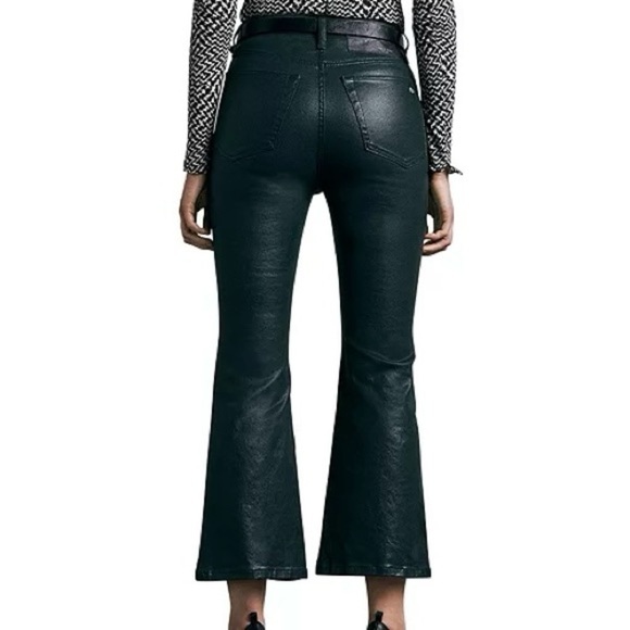 Rag & Bone Casey High Rise Ankle Flare Jeans in Coated Pine Grove Size 27 - Picture 4 of 12